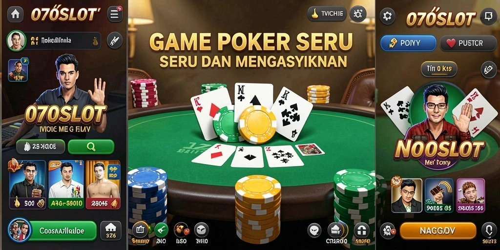 Tampilan gameplay poker yang mendebarkan di 070SLOT.
