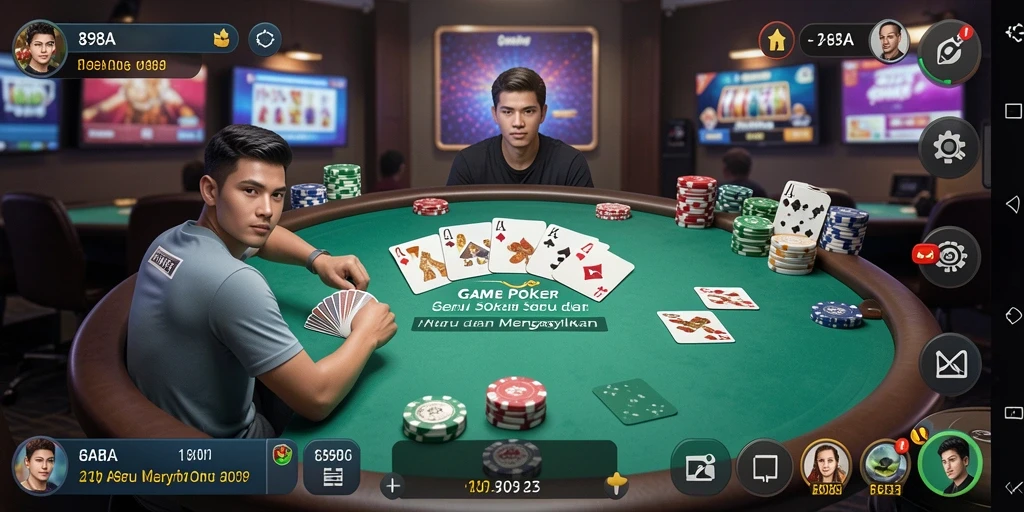 Screenshot gameplay 898A yang menampilkan suasana poker yang seru.