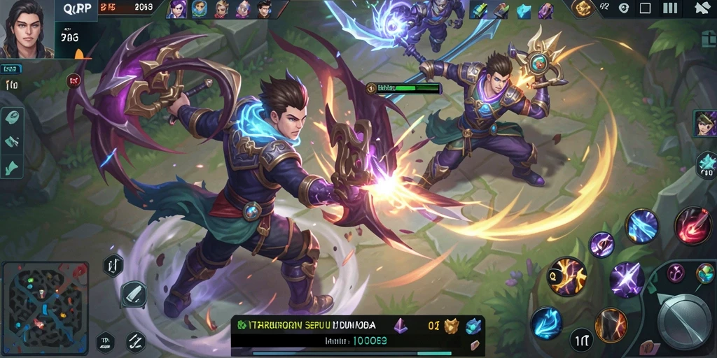 Tampilan gameplay seru dalam pertarungan epik di QQRP.