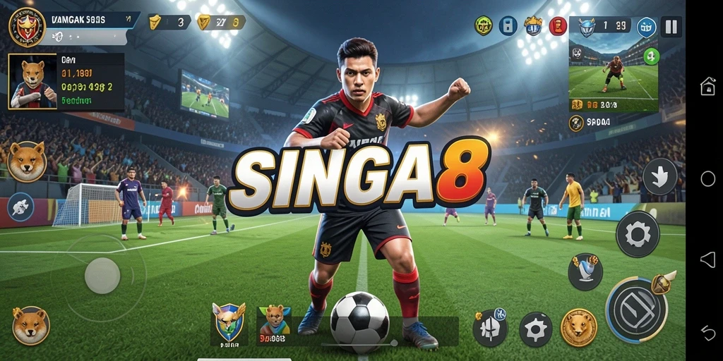 Tampilan gameplay SINGA8 yang intens dan mendebarkan.