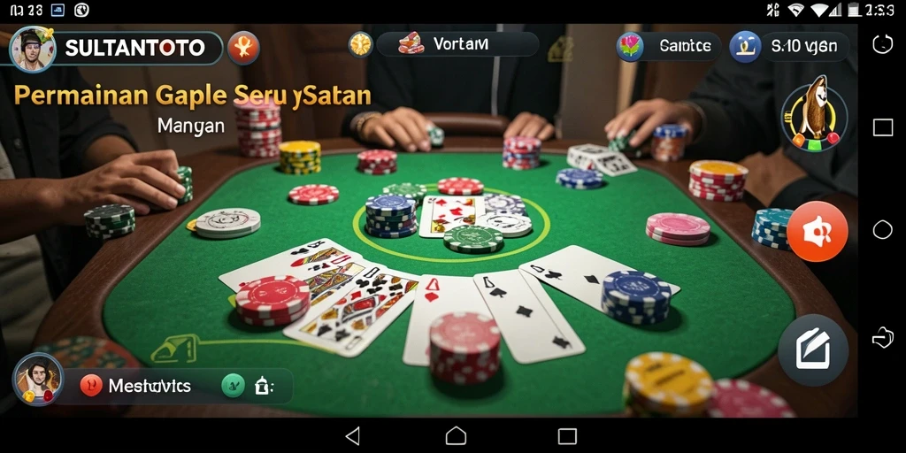 Screenshot SULTANTOTO menampilkan gameplay Gaple yang seru.